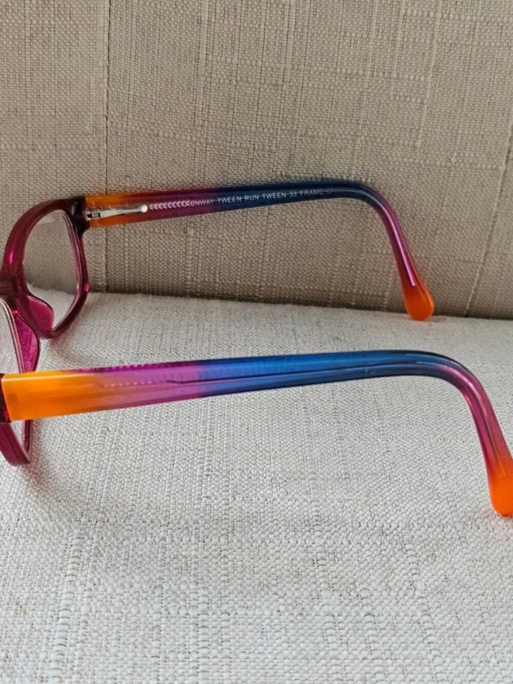 Runway Tween Women Eyeglasses Frame Pink Eyewear Multi Color Temple Glasses - Picture 8 of 12